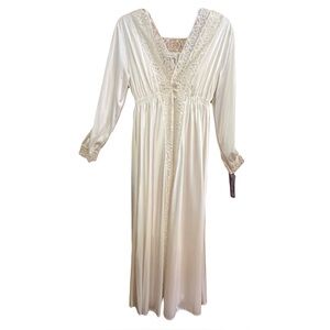 NWT NOS Vintage Rare Miss Elaine Nylon Peignoir Robe Nightgown 60s Pinup Lace